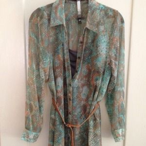Snakeskin Pattern Tunic with Gray Cami
