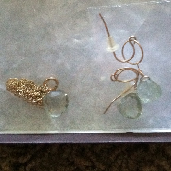 Green Amethyst Necklace Earrings gold-filled - Picture 4 of 4