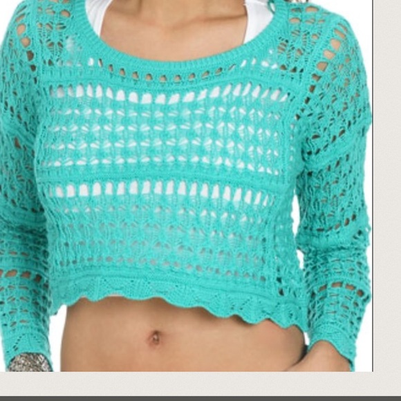 Cropped Open Work Sweater💓💖Color: Watermelon👍🏻