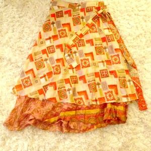 Sari skirt. One size orange floral. $10
