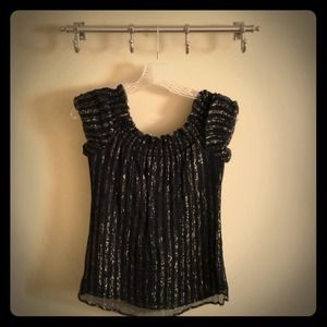 Gold and black dress top