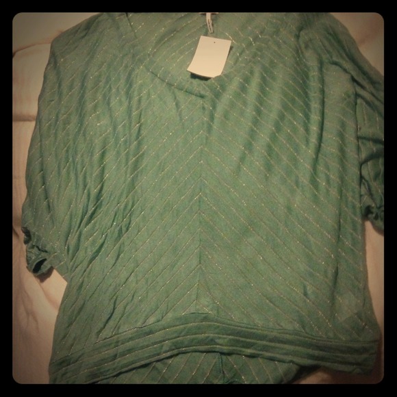 Blue and silver pinned shirt