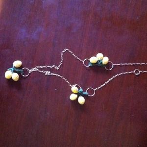 Crochet lemon necklace