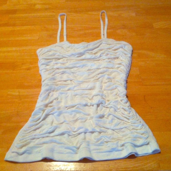 Express cream colored scrunched cami. Size small.
