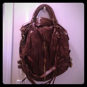 Deena & Ozzy zip-front moto satchel