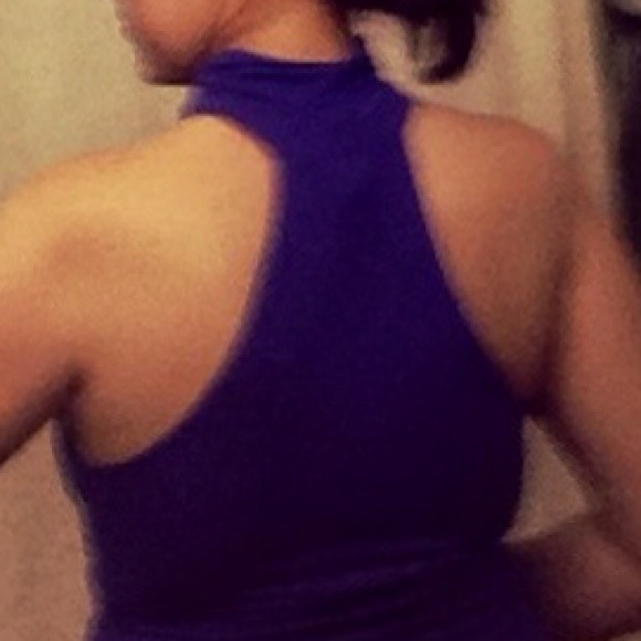 Stretchy open chest purple top - Picture 2 of 3