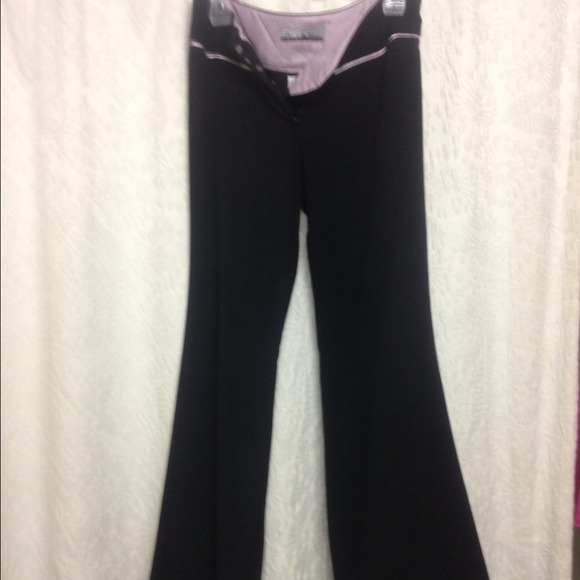 Black dress pants w/ pinkish purple accent/lining