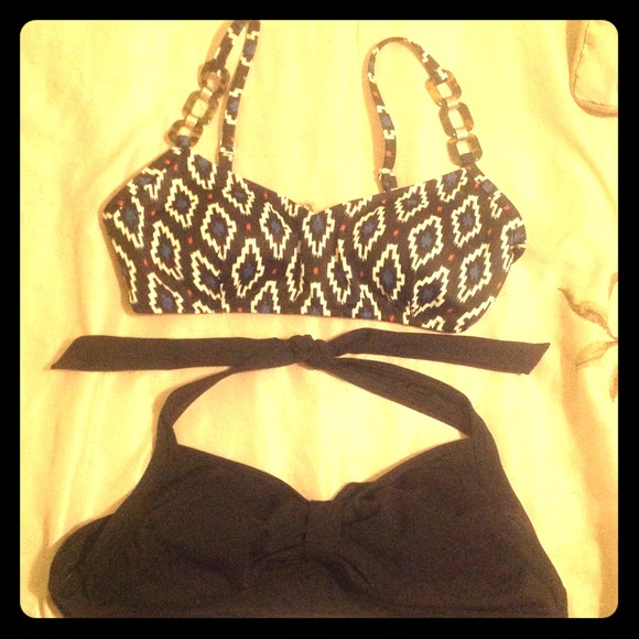 2 Land's End Bikini Halter Bathing Suit Tops 6