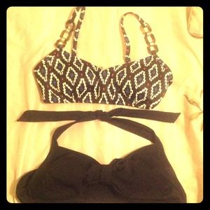 2 Land's End Bikini Halter Bathing Suit Tops 6