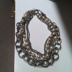 Two pearl and silver necklaces