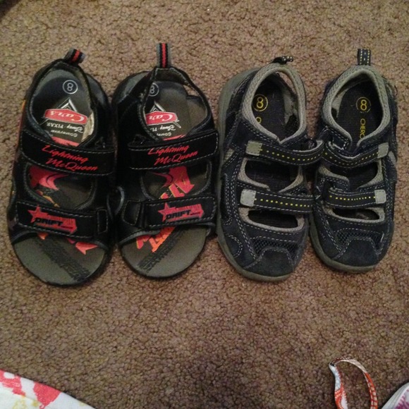 Two pairs of boys toddler size 8 sandals