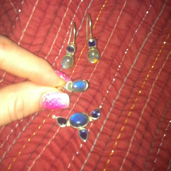 Moonstone & iolite sterling set.