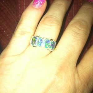 Fire Opal & Silver Ring.