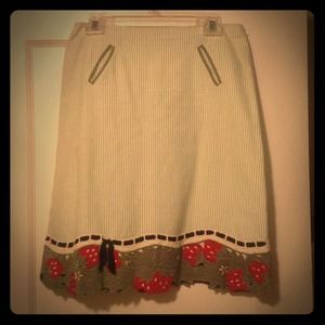 Anthropologie Strawberry Skirt 4/6