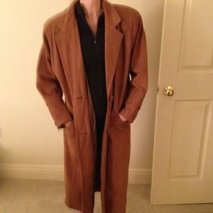 Vintage Full Length Tan Suede Overcoat