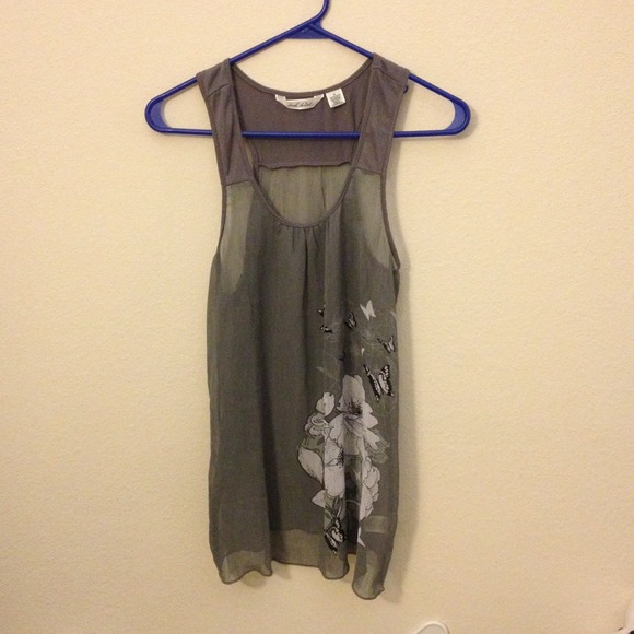 ⛔️SOLD Sheer Grey Tank⛔️