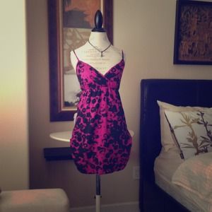 Billabong Fushia and Black Dotted Sun dress