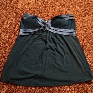 Cute teal criss-cross tube top