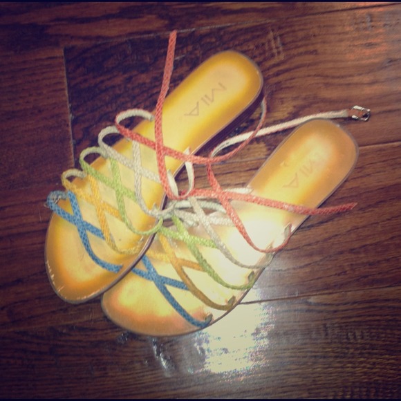 Bright Color Low Gladiator Sandals - Picture 1 of 1