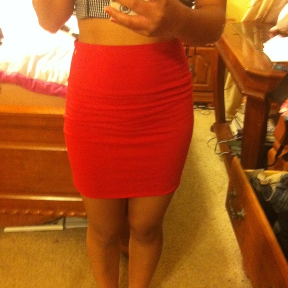 Red small skirt