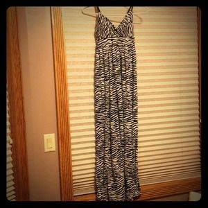 Derek Heart Zebra Print Maxi Dress