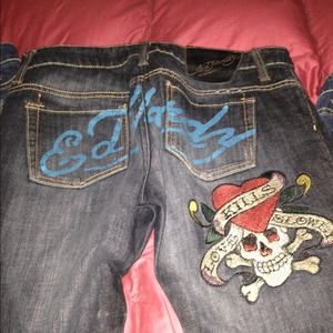 3 pair Ed hardy Boot cut Jeans