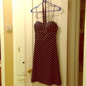 Navy polka dot dress