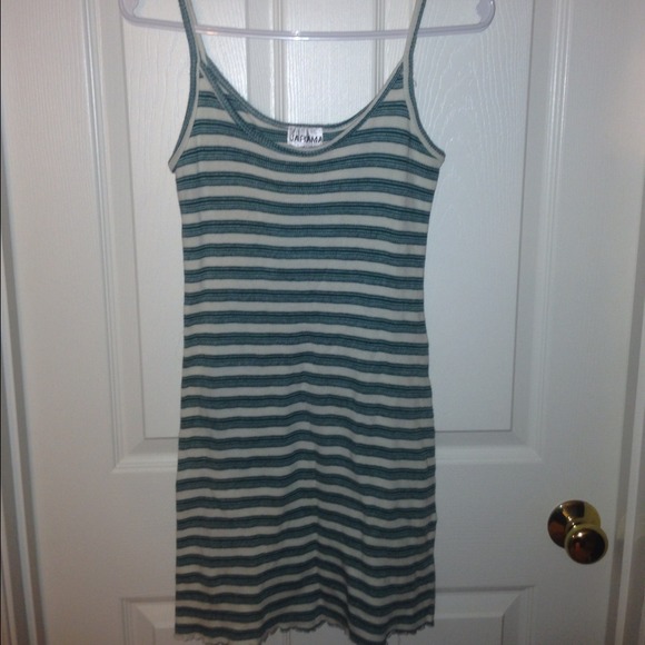Green/white Striped Dress