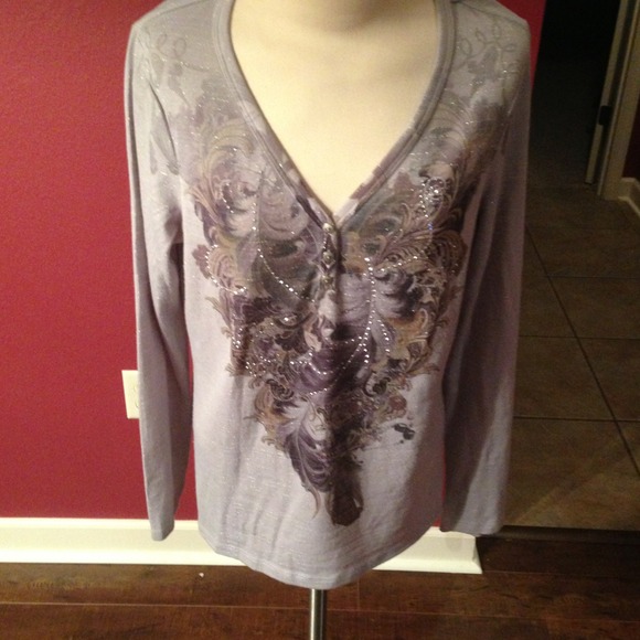 Gray Long Sleeve One World Top