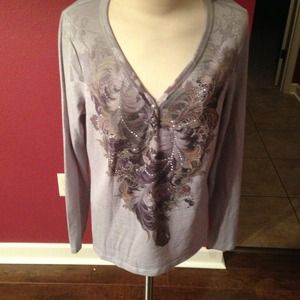 Gray Long Sleeve One World Top