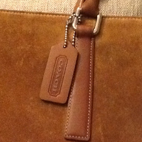 Suede/Leather Coach Tote - Picture 2 of 4
