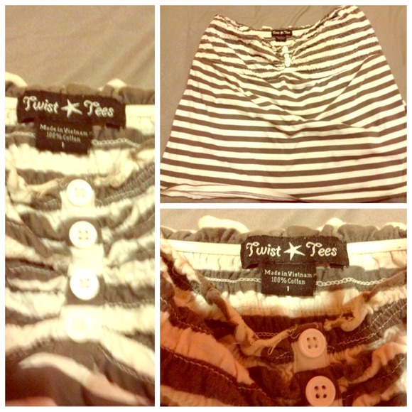 ❗Reduced❗Cute grey and white stripped tube top