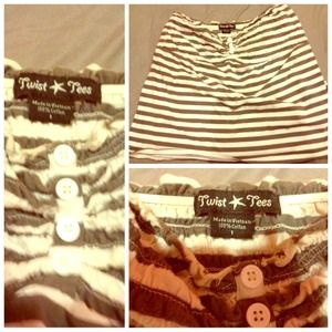 ❗Reduced❗Cute grey and white stripped tube top