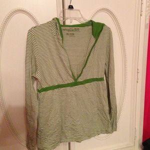 Long Sleeve V Neck Shirt with Hood