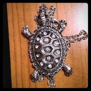 Turtle long chain necklace