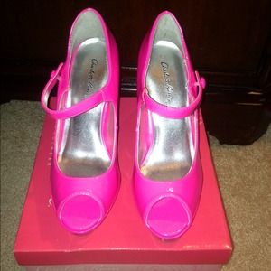 Hot pink high heels