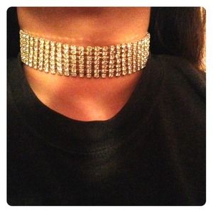 Silver plated cz choker