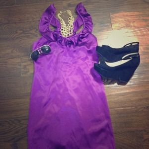 Gianni Bini Purple Silk Dress