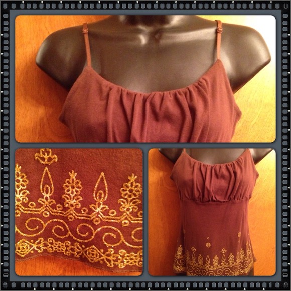 💢SOLD💢 to tona77 in BUNDLE - Brown and Gold Cami