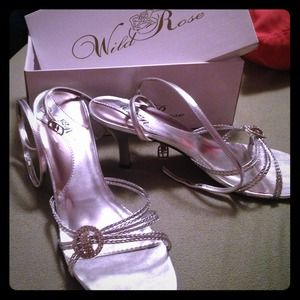 Wild Rose silver heels