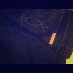 High Waisted Boot Cuff Dark Blur Jeans