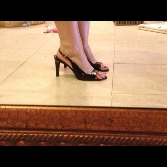 Sexy Black Ralph Lauren Slingbacks