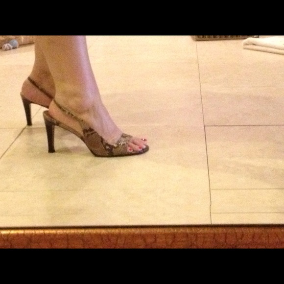 Ralph Lauren Python Print Slingbacks