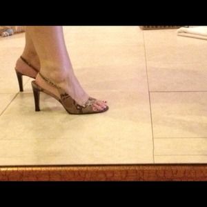 Ralph Lauren Python Print Slingbacks