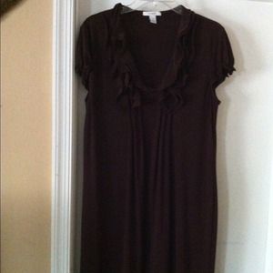Brown knee length casual dress
