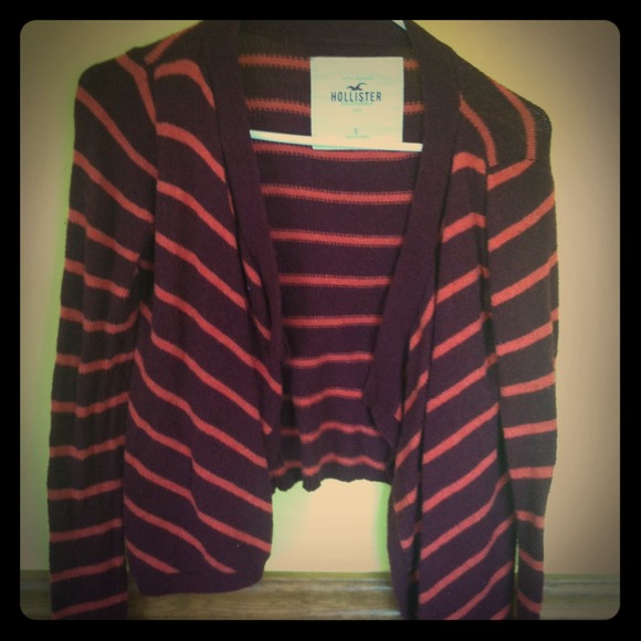 Maroon and orange cardigan