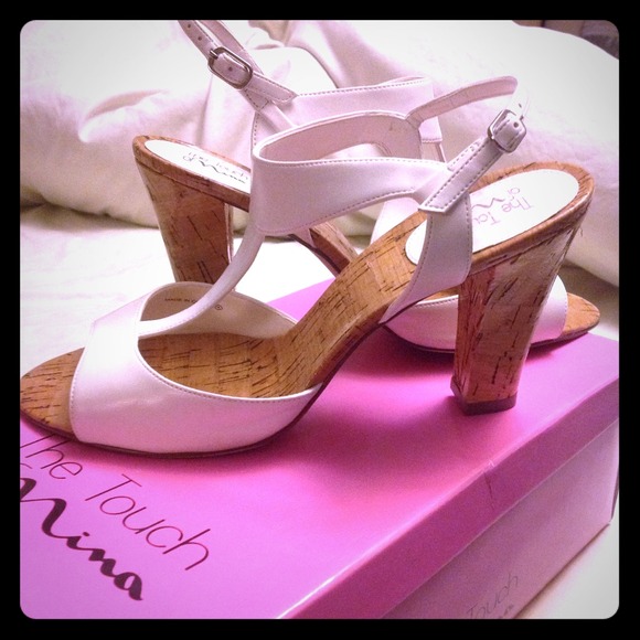 Touch of Nina white sandals size 8.  Like new!