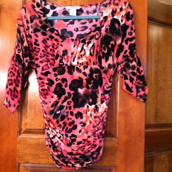 Boston Proper pink leopard top