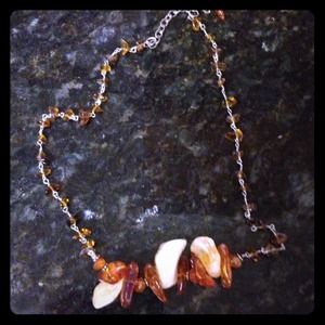 Amber colored necklace
