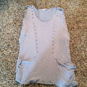 Cute grey bedazzled top